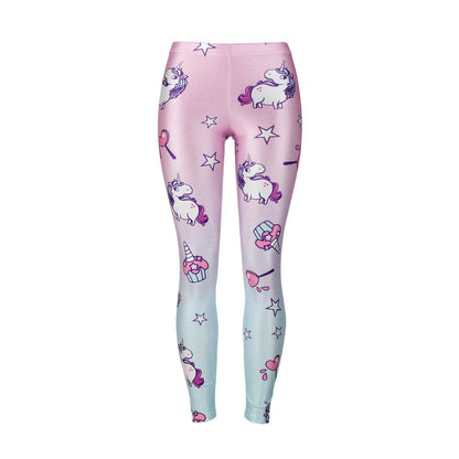 Unicorn Series Women Leggings Star Ice Cream Digital Print Leggins Sweat Workout Woman Legging Slim Pants - IntuitiveEncBoutique