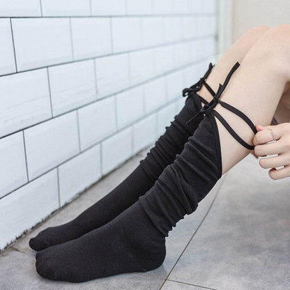 Lolita Cross-tie Over-knee Socks - IntuitiveEncBoutique
