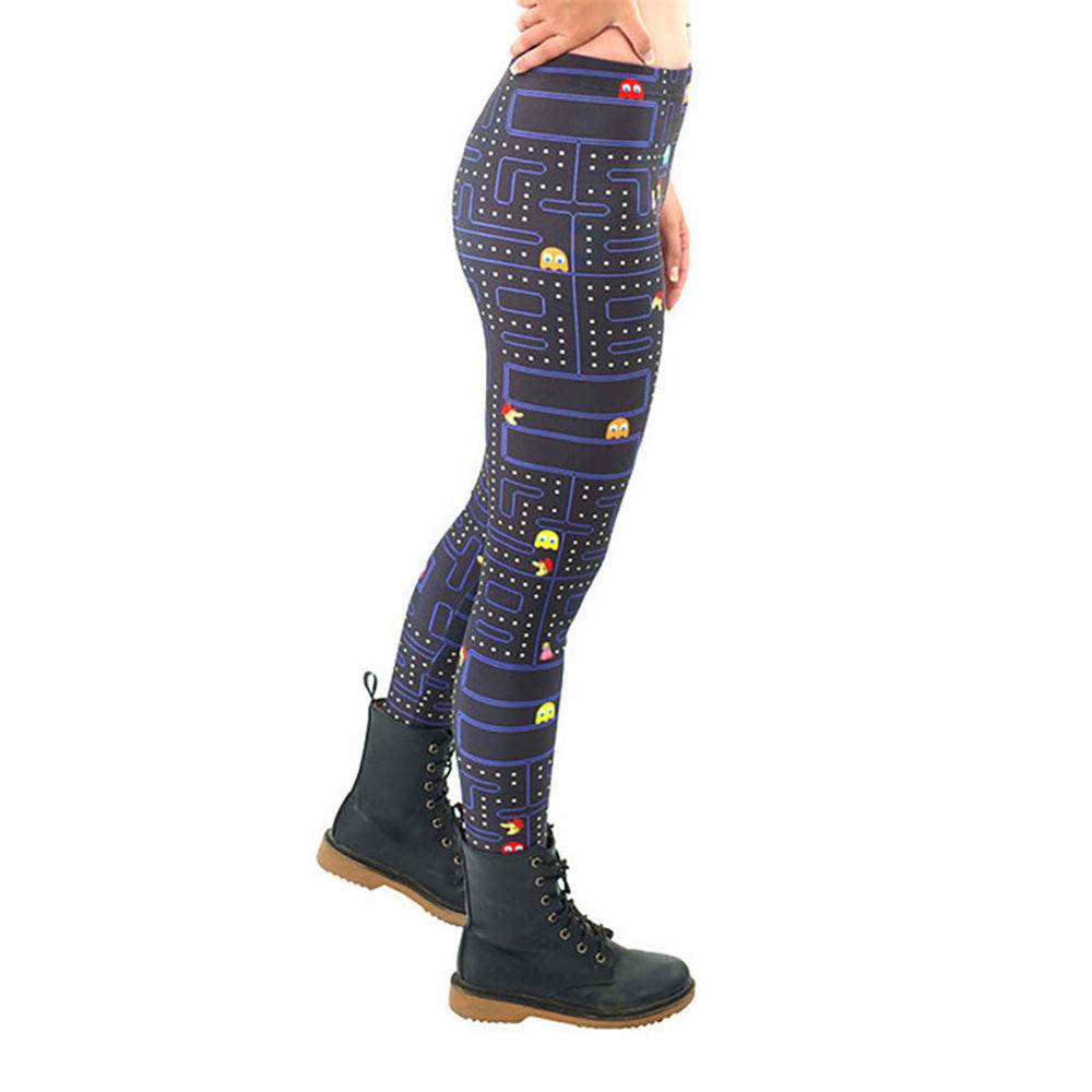 New Maze Print Pacman Women Leggings - IntuitiveEncBoutique