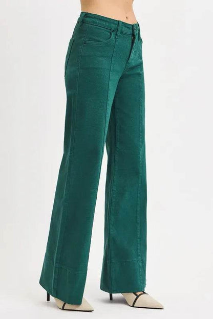 RISEN Full Size Tummy Control Mid Rise Wide Leg Jeans Plus Size - IntuitiveEncBoutique