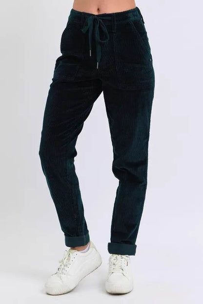 Judy Blue Full Size High Waist Corduroy Cuffed Jogger Plus Size - IntuitiveEncBoutique