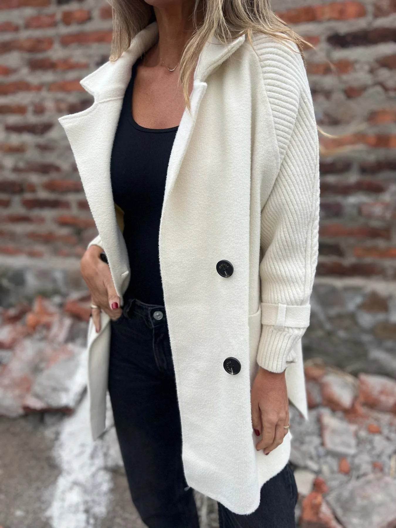 Full Size Texture Knit Longline Coat Plus Size - IntuitiveEncBoutique