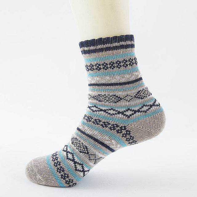 Winter Thick Warm Stripe Wool Socks - IntuitiveEncBoutique
