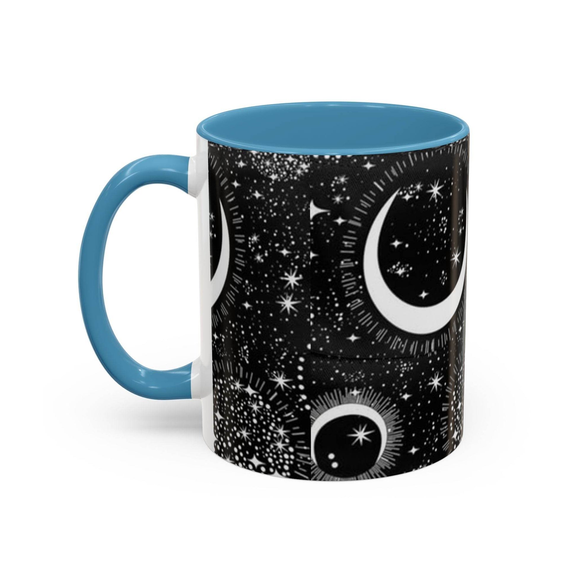 Star Moon Cup - Celestial Design Coffee Mug, 11oz Tea Cup, Astrology Lover Gift, Kitchen Decor, Celestial Kitchenware, Ceramic Beverage Mug - IntuitiveEncBoutique
