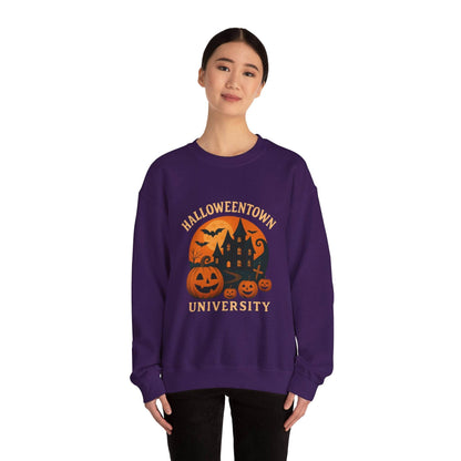 Halloween Town Crewneck Sweatshirt, Cozy Sweatshirt for Fall, Unisex Halloween Apparel, Spooky Season Gift, Halloween University Sweatshirt - IntuitiveEncBoutique