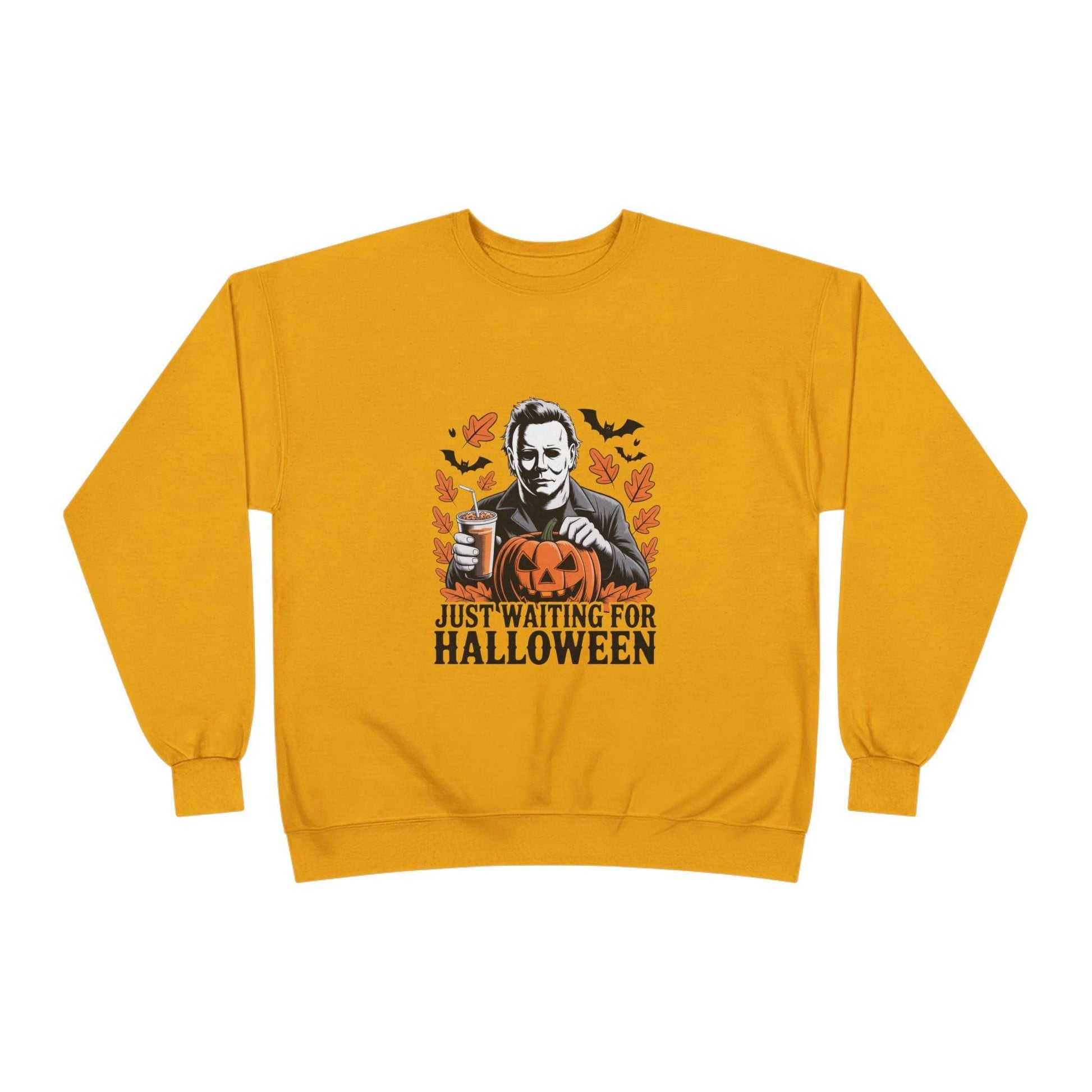Halloween Sweatshirt - Just Waiting for Halloween | Unisex Crewneck Pullover, Fall Fashion, Halloween Gift, Cozy Sweater, Eco-Friendly Wear - IntuitiveEncBoutique