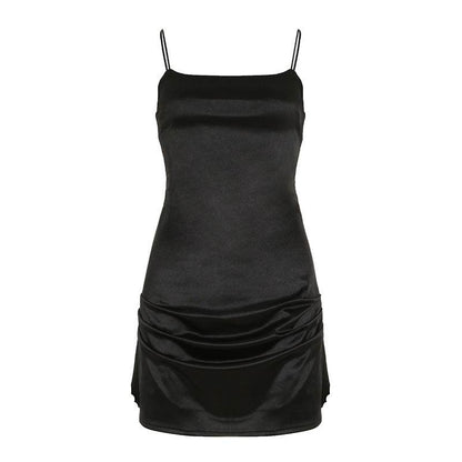 Strapless Dress Elegant Backless Satin Short Skirt - IntuitiveEncBoutique