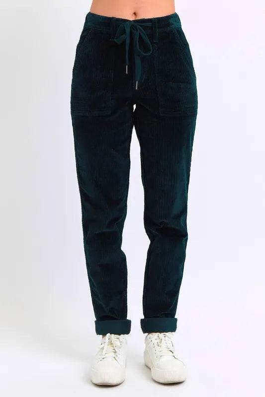 Judy Blue Full Size High Waist Corduroy Cuffed Jogger Plus Size - IntuitiveEncBoutique