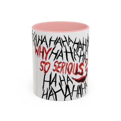 Why So Serious? Accent Coffee Mug | Funny Joker Gift, Office Decor, Birthday Present, Unique Ceramic Cup, Comic Enthusiast