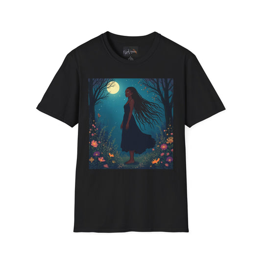 Moonlit Silhouette Unisex T-Shirt, Softstyle Tee for Nature Lovers, Perfect for Gifts and Everyday Wear