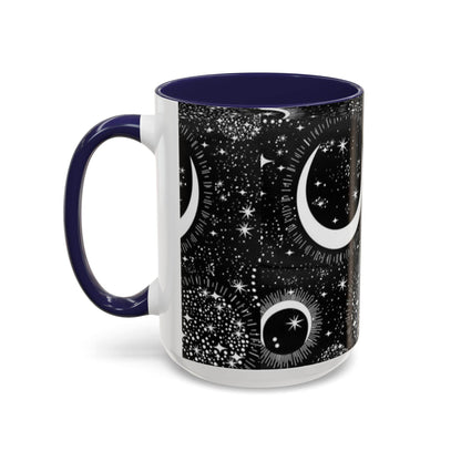 Star Moon Cup - Celestial Design Coffee Mug, 11oz Tea Cup, Astrology Lover Gift, Kitchen Decor, Celestial Kitchenware, Ceramic Beverage Mug - IntuitiveEncBoutique
