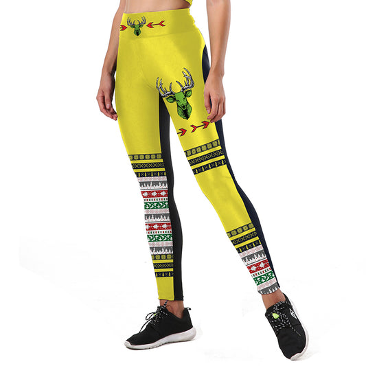 New Autumn Leggings Women Sporting Ugly Christmas Animal Sika Deer 3D Printed Legging High Waist Trousers Pants Leggins