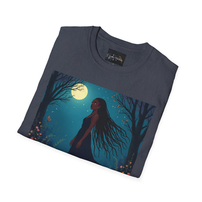 Moonlit Silhouette Unisex T-Shirt, Softstyle Tee for Nature Lovers, Perfect for Gifts and Everyday Wear