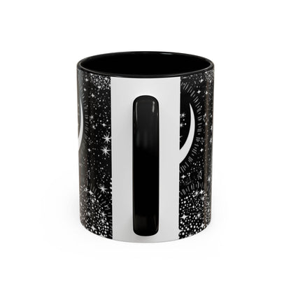 Star Moon Cup - Celestial Design Coffee Mug, 11oz Tea Cup, Astrology Lover Gift, Kitchen Decor, Celestial Kitchenware, Ceramic Beverage Mug - IntuitiveEncBoutique