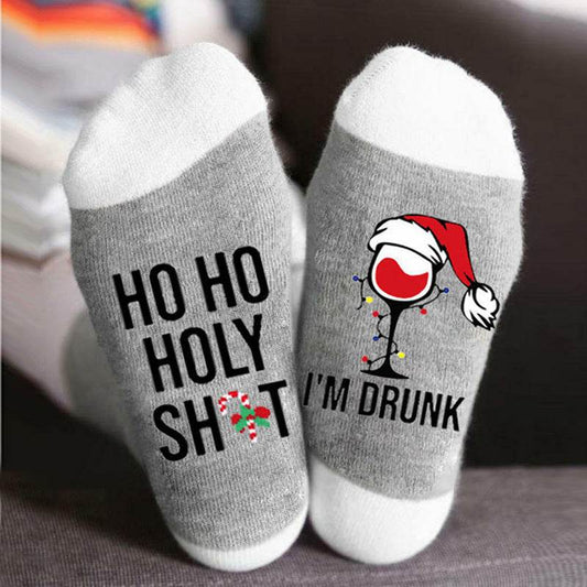 Medium Hose Men's New Fashion Trend Letter Cotton Socks Lovers Socks Christmas Socks - IntuitiveEncBoutique