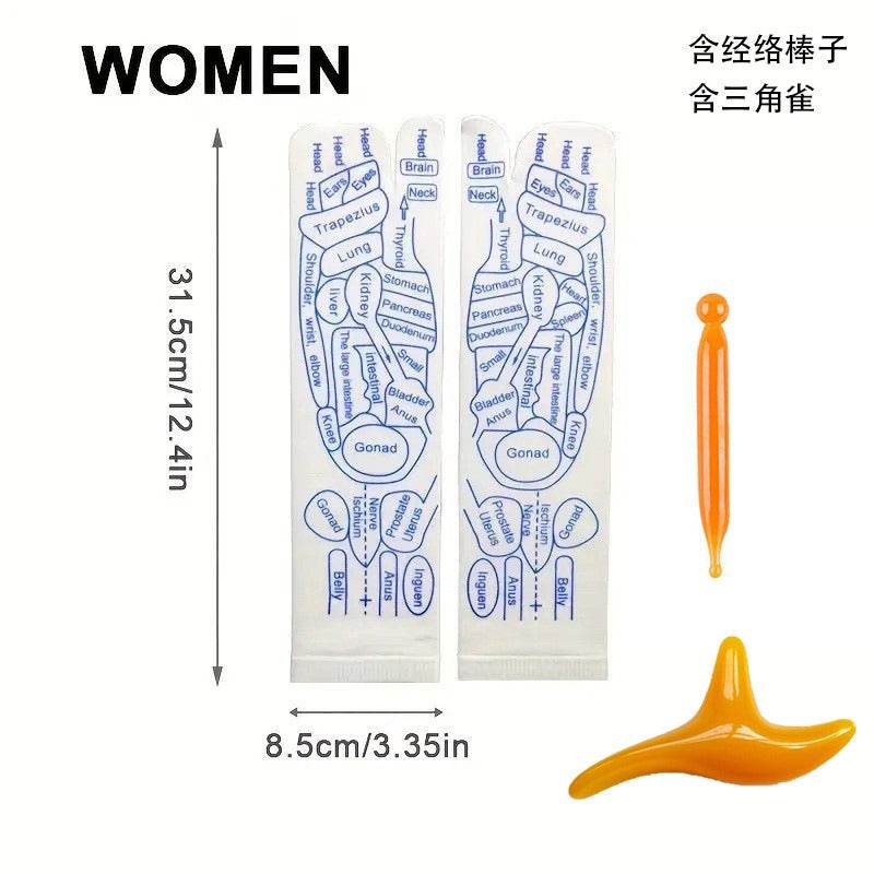 Reflexology Socks Women Foot Massage Meridian Acupoint Reflex Area Acupoint Socks And Foot Acupoint Illustration Socks for Foot - IntuitiveEncBoutique