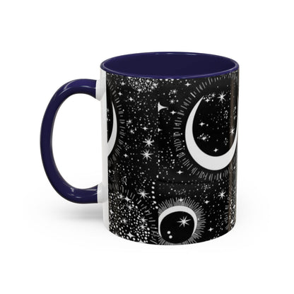 Star Moon Cup - Celestial Design Coffee Mug, 11oz Tea Cup, Astrology Lover Gift, Kitchen Decor, Celestial Kitchenware, Ceramic Beverage Mug - IntuitiveEncBoutique