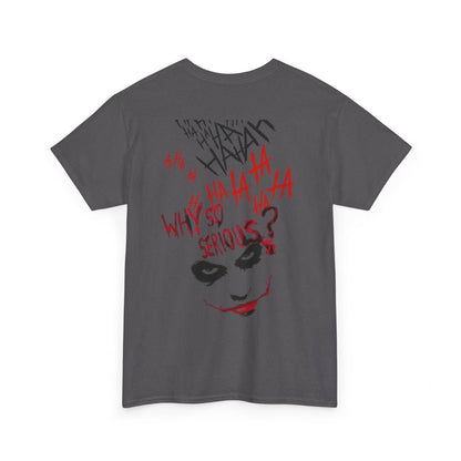 Unisex Heavy Cotton Tee - Joker Inspired Graphic Tee, Casual Wear, Perfect for Halloween, Movie Fans, Gift Idea, Streetwear - IntuitiveEncBoutique