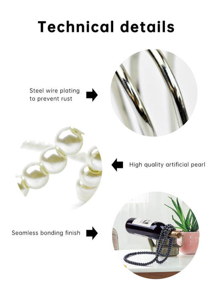 Pearl Necklace Stainless Steel Wine Rack Wine Pedestal Clamp Holder Suspension Champagne Whisky Small Ornaments - IntuitiveEncBoutique