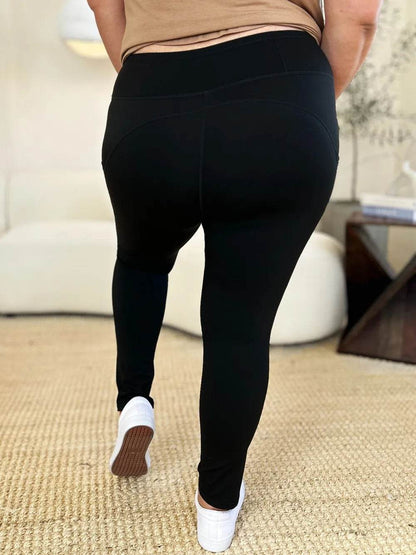 Wide Waistband Sports Leggings - IntuitiveEncBoutique