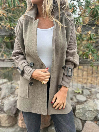 Full Size Texture Knit Longline Coat Plus Size - IntuitiveEncBoutique