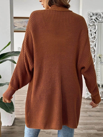 Oversized Knit Open Front Cardigan - IntuitiveEncBoutique