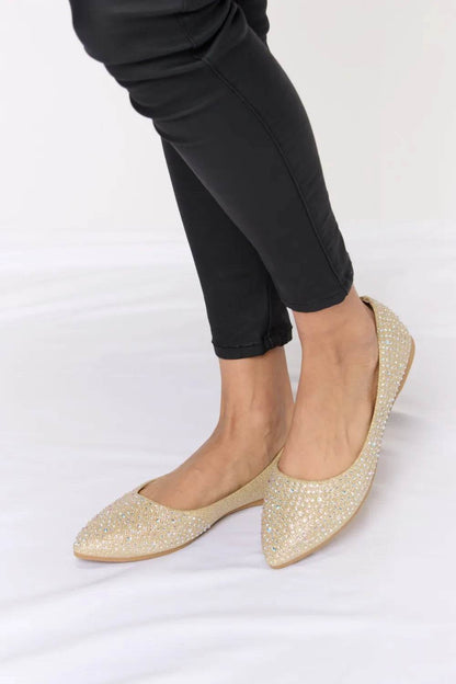 Forever Link Rhinestone Point Toe Flat Slip-Ons - IntuitiveEncBoutique