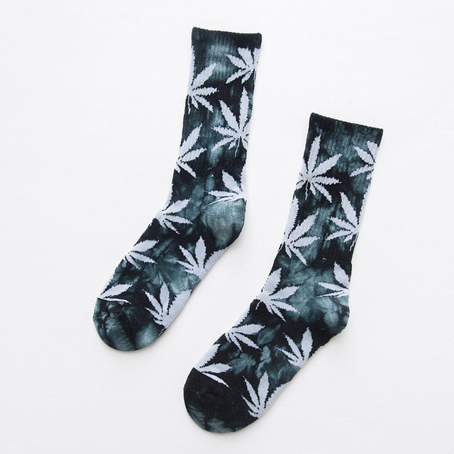 White Maple Leaves Men Colorful Cotton Socks Hip Hop Street Skater  Socks