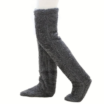 Thick leg warmers, knee pads, warm plush pants, long leg exposed socks - IntuitiveEncBoutique