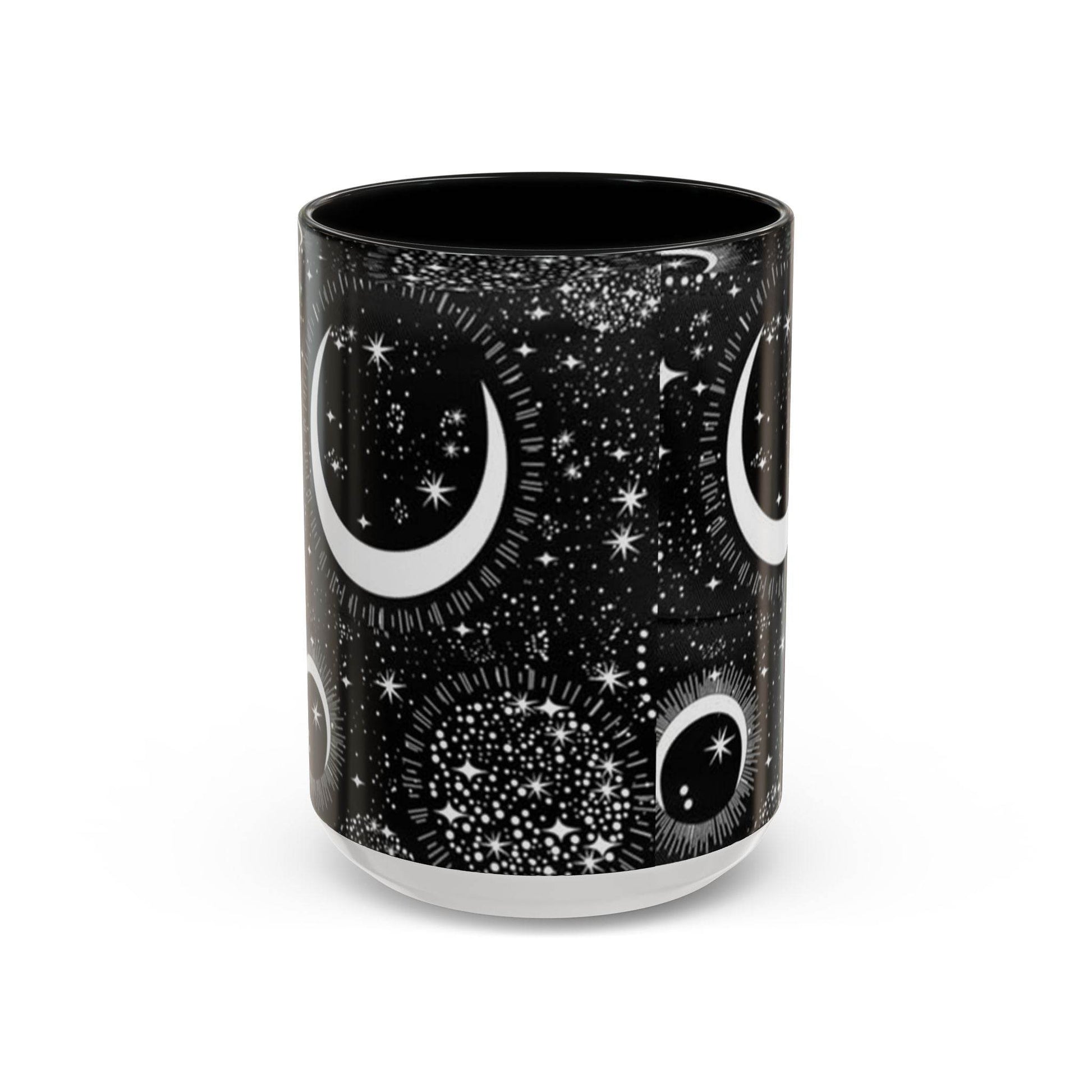 Star Moon Cup - Celestial Design Coffee Mug, 11oz Tea Cup, Astrology Lover Gift, Kitchen Decor, Celestial Kitchenware, Ceramic Beverage Mug - IntuitiveEncBoutique