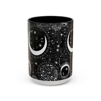 Star Moon Cup - Celestial Design Coffee Mug, 11oz Tea Cup, Astrology Lover Gift, Kitchen Decor, Celestial Kitchenware, Ceramic Beverage Mug - IntuitiveEncBoutique