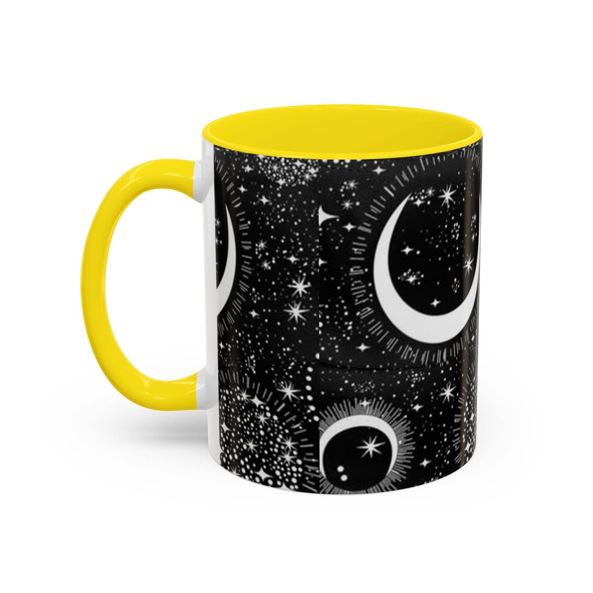 Star Moon Cup - Celestial Design Coffee Mug, 11oz Tea Cup, Astrology Lover Gift, Kitchen Decor, Celestial Kitchenware, Ceramic Beverage Mug - IntuitiveEncBoutique
