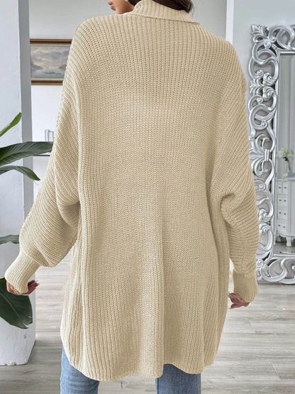 Oversized Knit Open Front Cardigan - IntuitiveEncBoutique