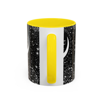Star Moon Cup - Celestial Design Coffee Mug, 11oz Tea Cup, Astrology Lover Gift, Kitchen Decor, Celestial Kitchenware, Ceramic Beverage Mug - IntuitiveEncBoutique