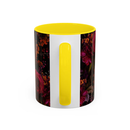 Gothic Floral Accent Coffee Mug - Perfect for Coffee Lovers, Gift for Birthdays, Drama Queen Decor, Unique Art Mug