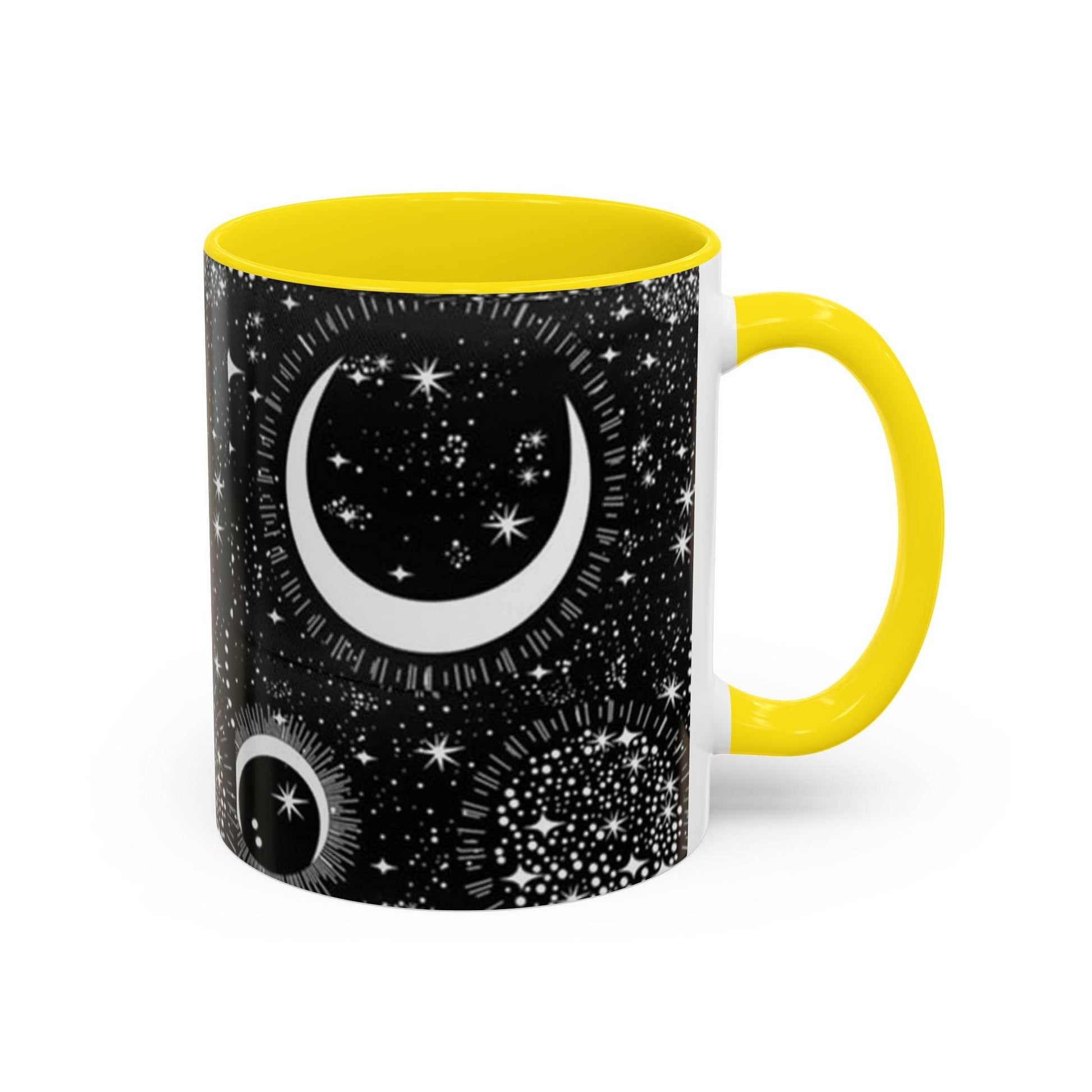 Star Moon Cup - Celestial Design Coffee Mug, 11oz Tea Cup, Astrology Lover Gift, Kitchen Decor, Celestial Kitchenware, Ceramic Beverage Mug - IntuitiveEncBoutique