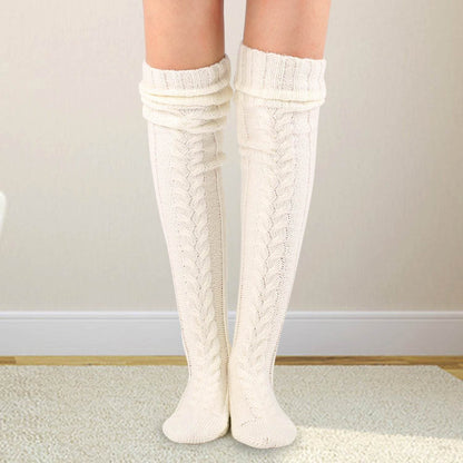 Autumn And Winter Knitting Knee Length Stockings Women's Lengthened Floor Stockings Wool Pile Stockings - IntuitiveEncBoutique
