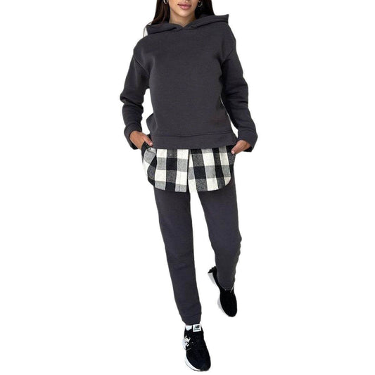 Casual Long Sleeve Hoodie and Pants Set for Women Leisure - IntuitiveEncBoutique