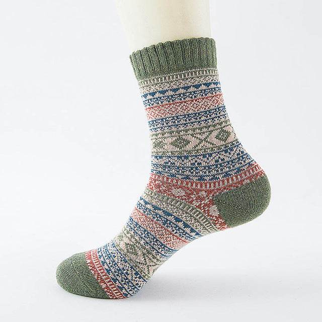 Winter Thick Warm Stripe Wool Socks - IntuitiveEncBoutique