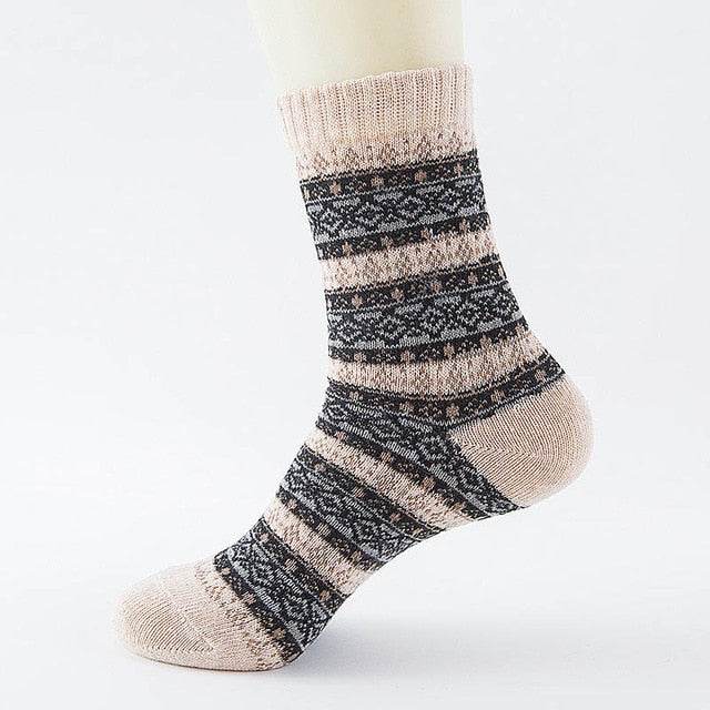 Winter Thick Warm Stripe Wool Socks - IntuitiveEncBoutique