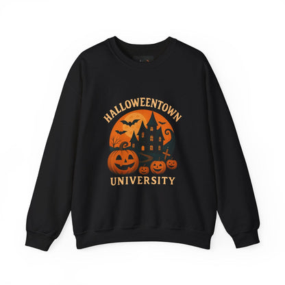Halloween Town Crewneck Sweatshirt, Cozy Sweatshirt for Fall, Unisex Halloween Apparel, Spooky Season Gift, Halloween University Sweatshirt - IntuitiveEncBoutique
