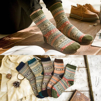 Winter Thick Warm Stripe Wool Socks - IntuitiveEncBoutique
