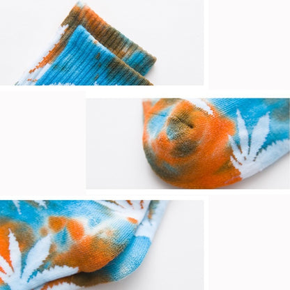 White Maple Leaves Men Colorful Cotton Socks Hip Hop Street Skater  Socks