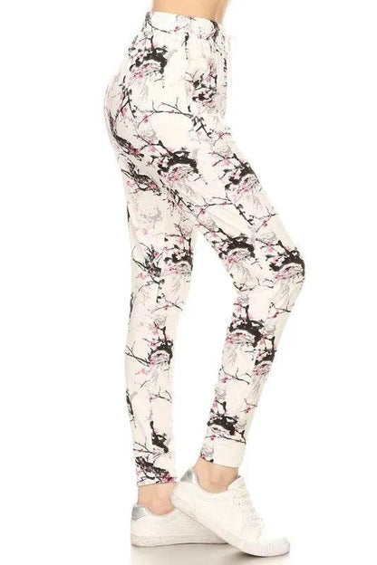 Leggings Depot Full Size Buttery Soft Printed Joggers with Drawstring Plus Size - IntuitiveEncBoutique