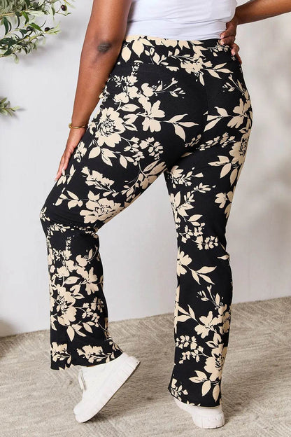 Heimish Full Size High Waist Floral Flare Pants - IntuitiveEncBoutique