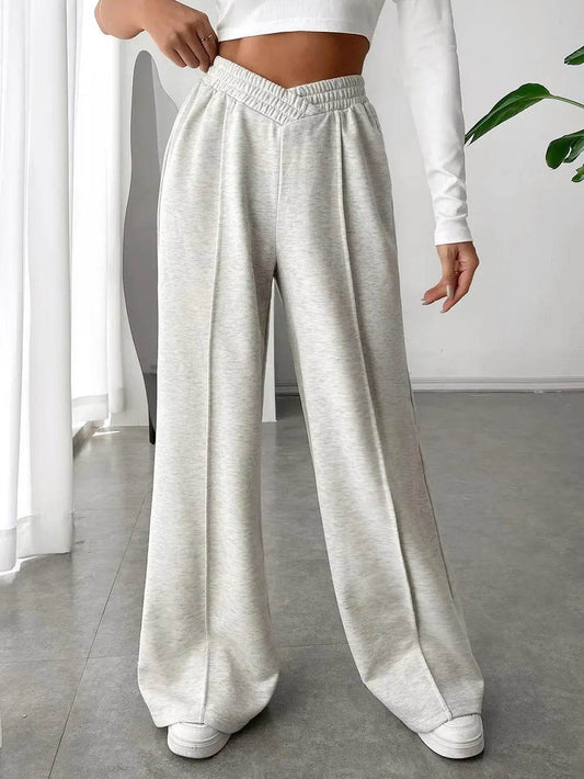 Elastic Waist Wide Leg Pants - IntuitiveEncBoutique