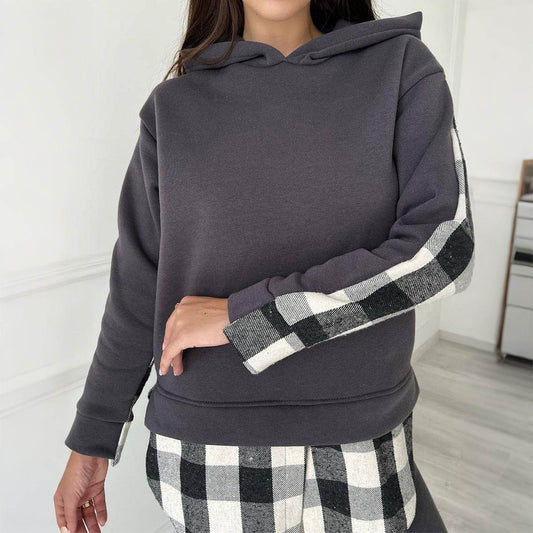 Casual Long Sleeve Hoodie and Pants Set for Women Leisure - IntuitiveEncBoutique