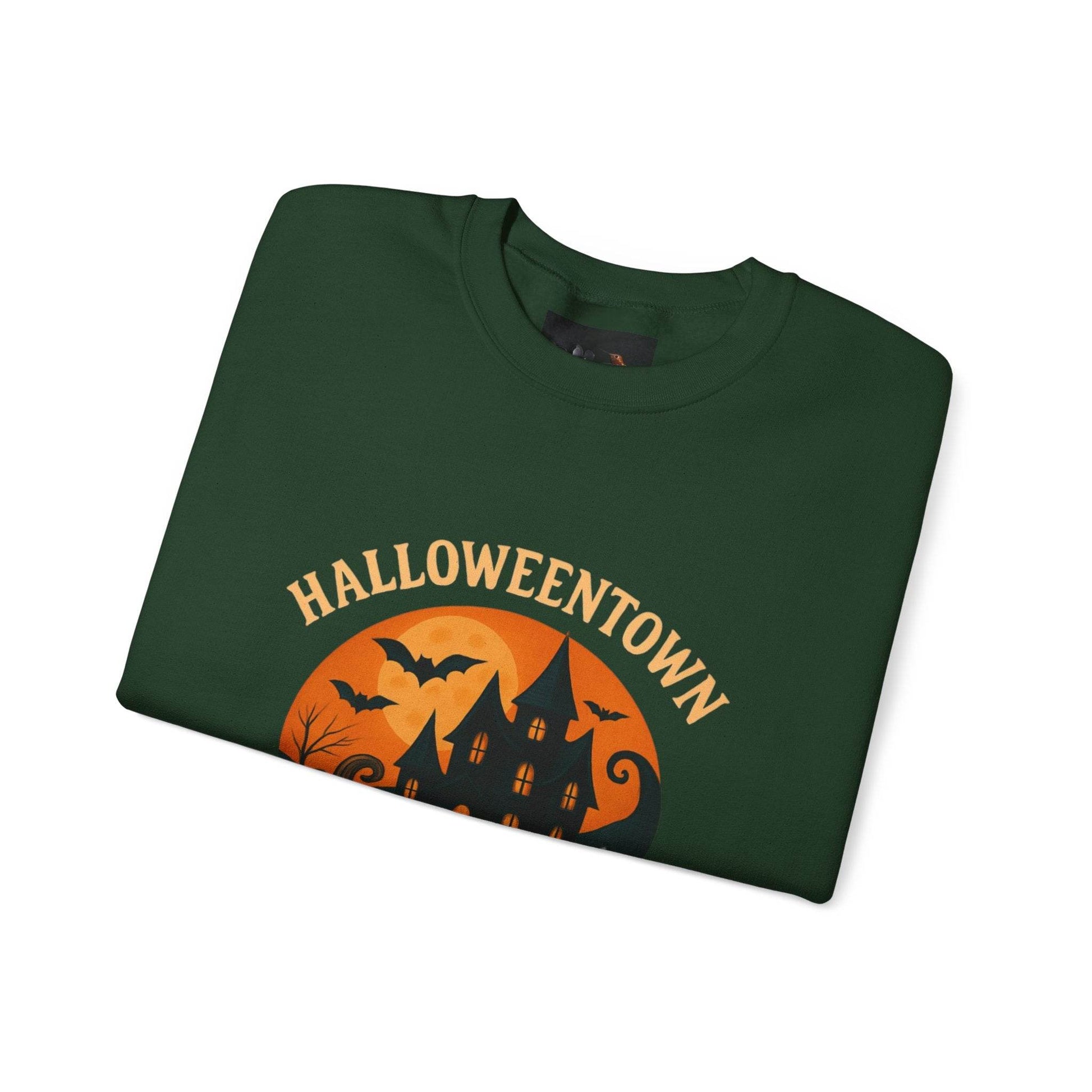 Halloween Town Crewneck Sweatshirt, Cozy Sweatshirt for Fall, Unisex Halloween Apparel, Spooky Season Gift, Halloween University Sweatshirt - IntuitiveEncBoutique