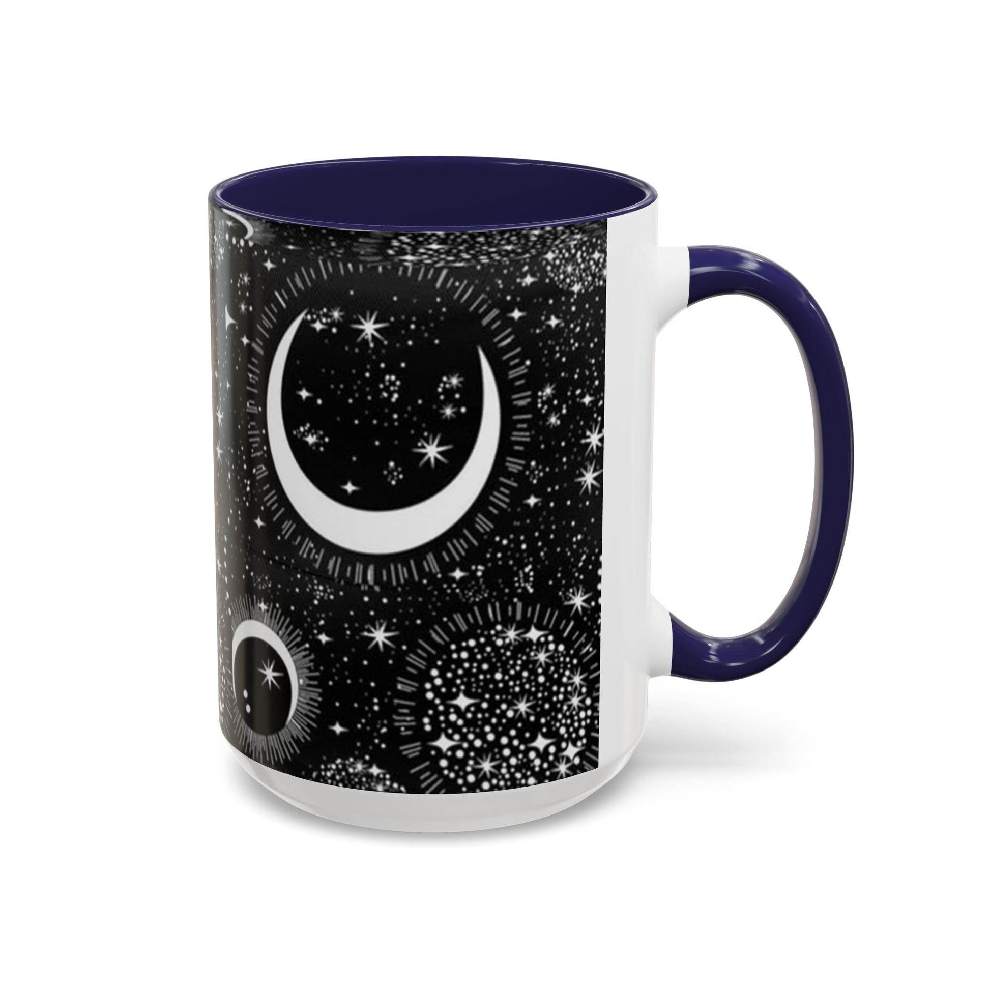 Star Moon Cup - Celestial Design Coffee Mug, 11oz Tea Cup, Astrology Lover Gift, Kitchen Decor, Celestial Kitchenware, Ceramic Beverage Mug - IntuitiveEncBoutique