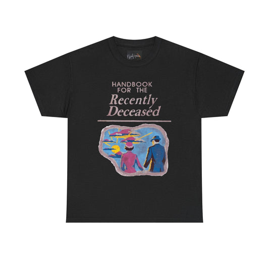 Vintage-Inspired Unisex Tee, Handbook for the Recently Deceased Shirt, Cool Graphic Tee, Unique Gift for Death Awareness, Halloween Costume - IntuitiveEncBoutique